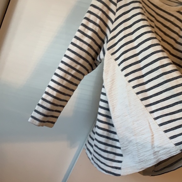 Per Se sport Cotton Long Sleeve Striped Top 1x - Picture 2 of 6